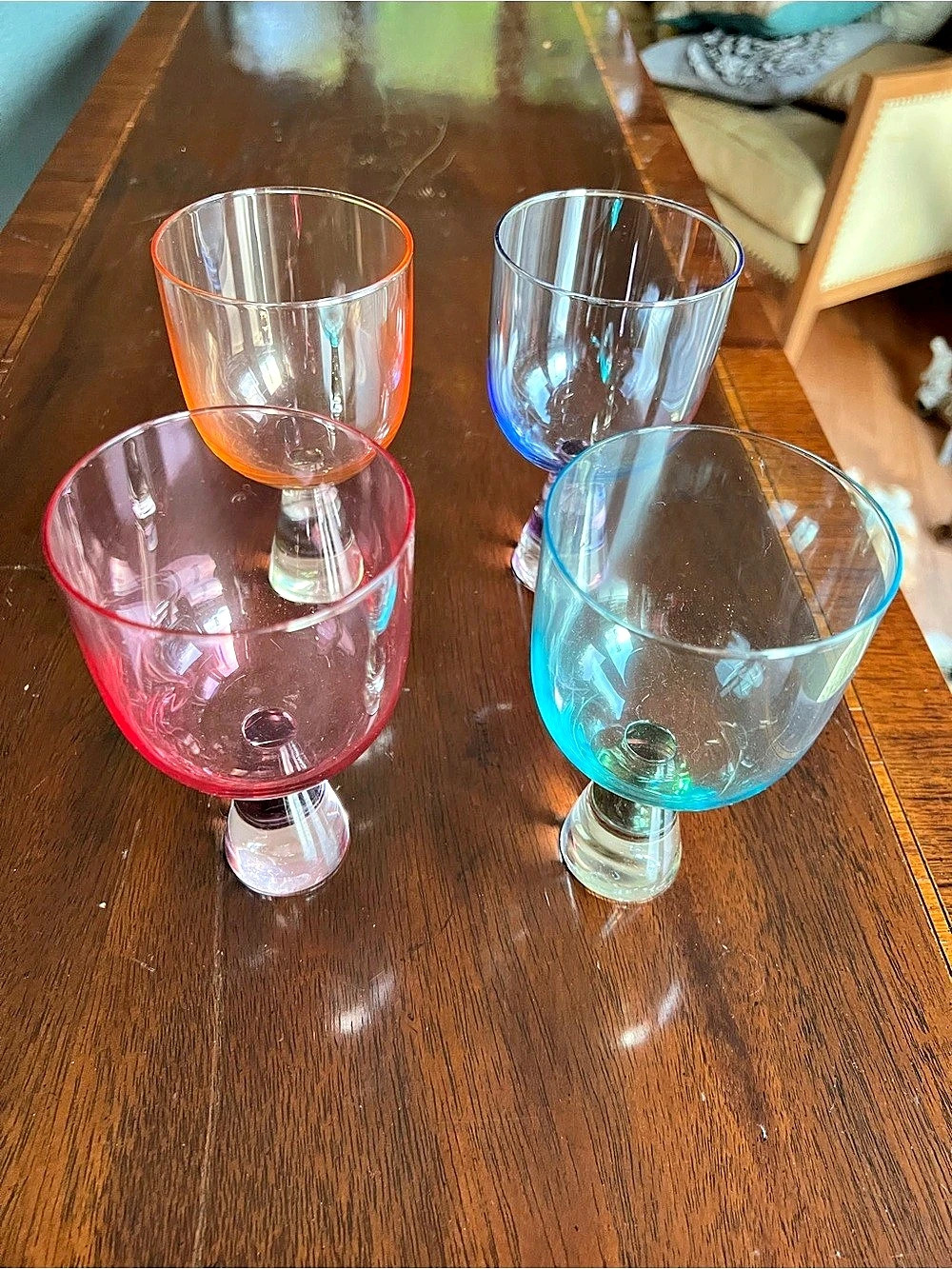 Ramona wine glasses - Set of 4 - colorful hand blown - Anthropologie